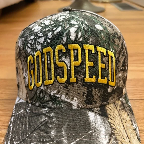 Zach Bryan Quittin Time Tour Merch 2024 ZB Godspeed Camo Hat - Picture 6 of 6